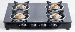 Lifelong Glass Top Gas Stove, 4 Burner Gas Stove