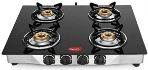 Pigeon by Stovekraft Blaze Blackline Glass Top 4 Burner Gas Stove