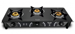 Preethi - GTS124 Zeal Glass Top 3 Burner Gas Stove